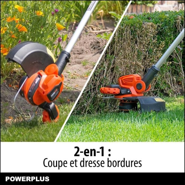 Powerplus Dual Power Coupe-Bordure Batteri POWDPG7546 - 40 V og 300 mm Ø, uden Batteri eller Oplader, Havearbejde 2 i 1 orange