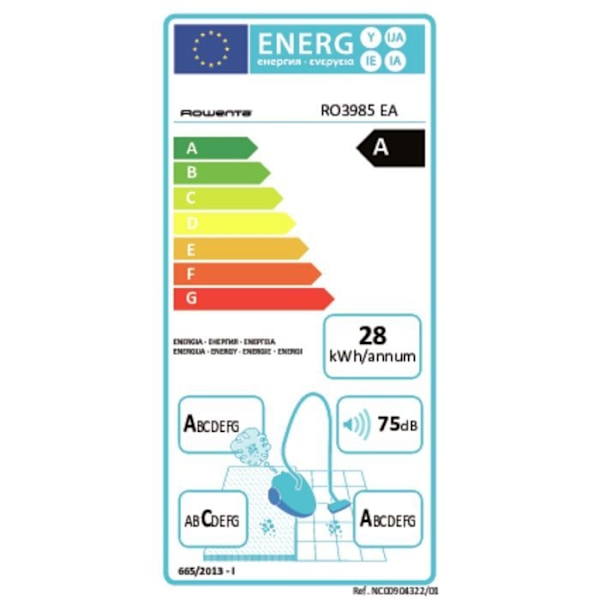 Pölynimuri - Rowenta - Compact Power ro3985ea - 750 W - Pussi - 3 Litraa