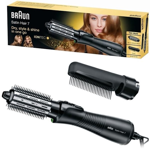 Varmluftsbørste - BRAUN - Satin Hair 7 AS 720 - Sort - Til kvinder - Voksen Sort