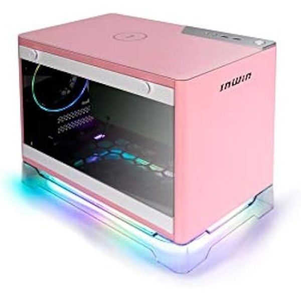 Mini-ITX kotelo - IN WIN - A1 Plus - Väri Rosa - 650 wattin virtalähde - Pieni muotoilu Vaaleanpunainen