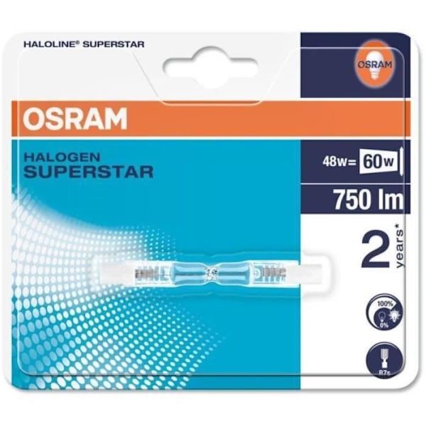 Bli 1 Halo OSRAM SPSTAR Cray Lyhyt polttimo - R7s - 48W = 60 - Lämmin valkoinen