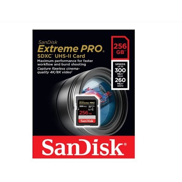 SanDisk ExtremePro SDXC-II 256GB V90 300Mb/s SDXC-hukommelseskort SDSDXDK-256G-GN4IN