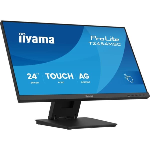 PC-skärm - iiyama - ProLite T2454MSC-B3AG - 23,8" Full HD - 10 punkters Multitouch - IPS - Svart