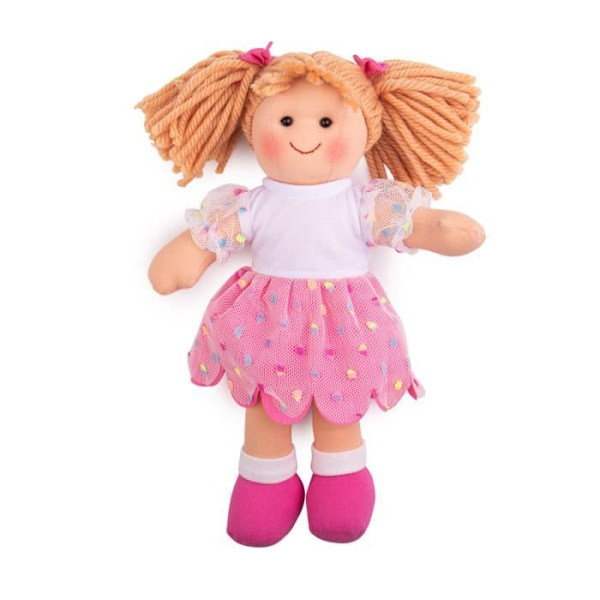 Bigjigs Darcie Doll - Velegnet til småbørn - 28 cm høj - Pink Rosa