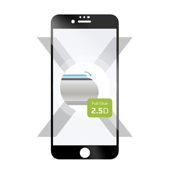 FAST Hærdet glasbeskytter til Apple iPhone 7-8-SE (2020), fuldskærms-klæbende, sort