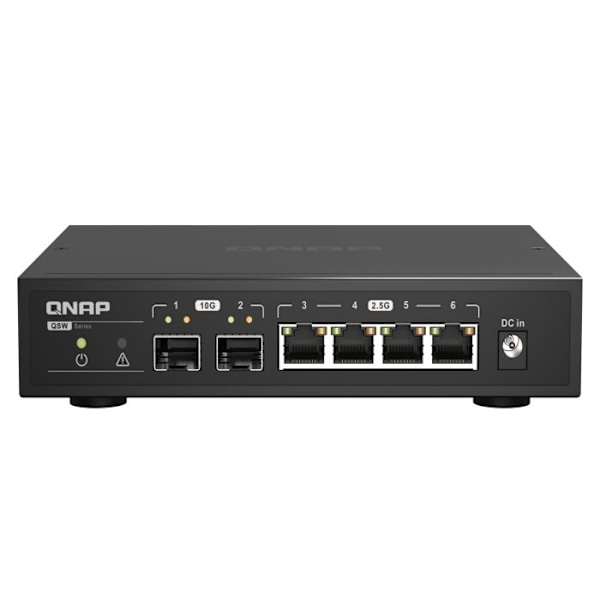 Plug & Play Switch - QNAP - QSW-2104-2S - 2 10GbE SFP+ porte - 4 2.5GbE porte - 2RJ45. Sort