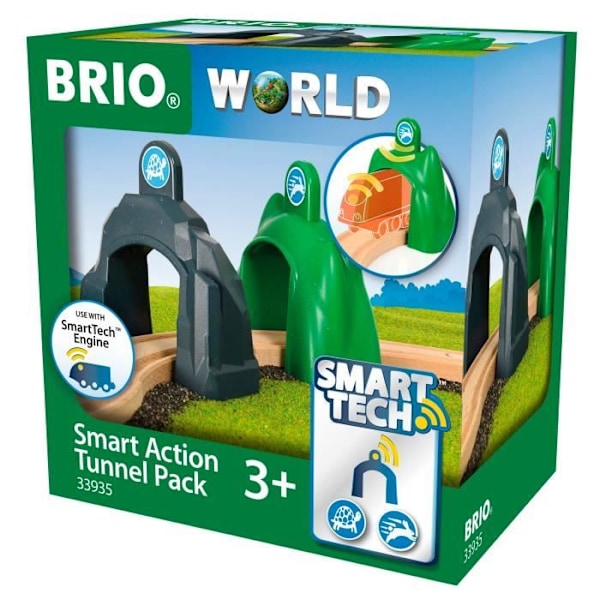 BRIO World - Smart Tech - 33935 - Paljon 2 älykästä portaalinosturia - Puinen lelu Grönt och grått