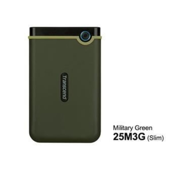 StoreJet 25M3 Slim extern hårddisk - 1 TB - 2,5" - USB 3.0 - militärgrön - TRANSCEND