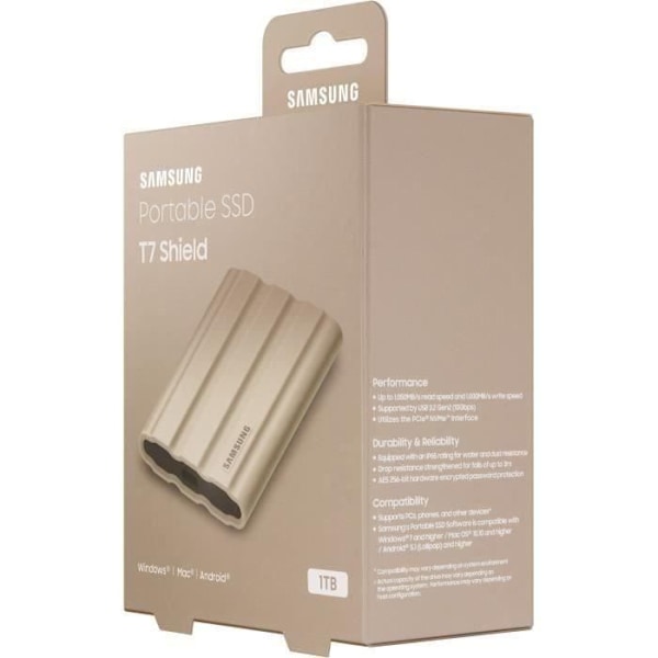 SAMSUNG ekstern SSD T7 Shield Beige 1 TB MU-PE1T0K/EU