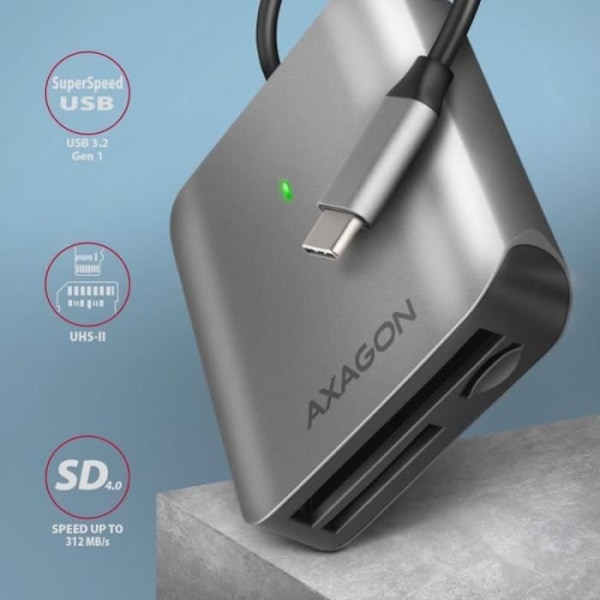 AXAGON CRE-S3C eksternt kort USB-C 3.2 Gen 1, 3-slot, SD/microSD/CF, UHS-II - 8595247906632