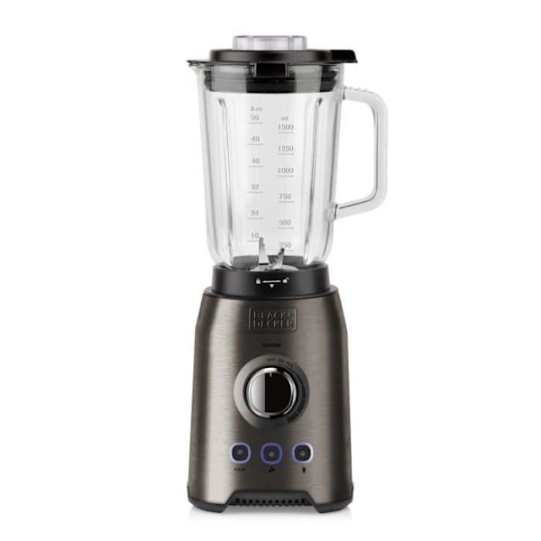 Blender BLACK+DECKER BXJB1200E på 1200W, 3 programmer + justerbare hastigheder, skål på 1.5L, 6 blade i rustfrit stål, skridsikker bund
