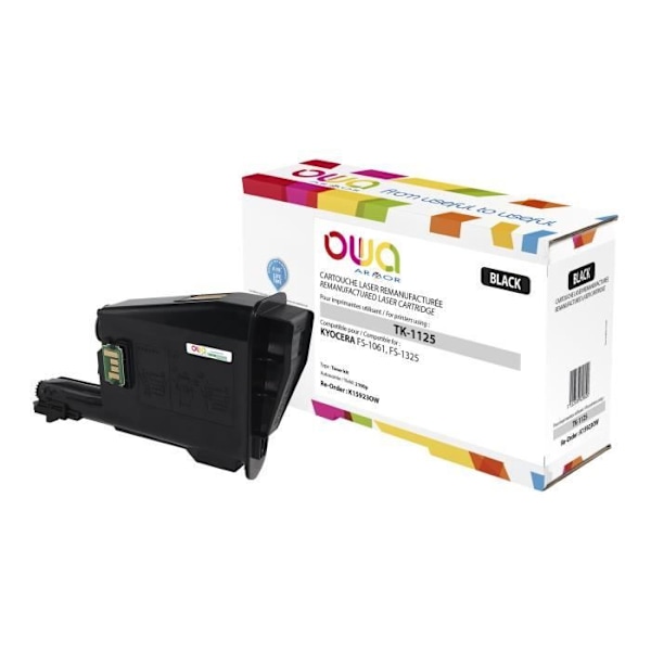OWA Noir tonerpatron (alternativ til: Kyocera TK-1125) til Kyocera FS-1325MFP, FS-1325MFP-KL3; FS-1061DN, 1061DN-KL3
