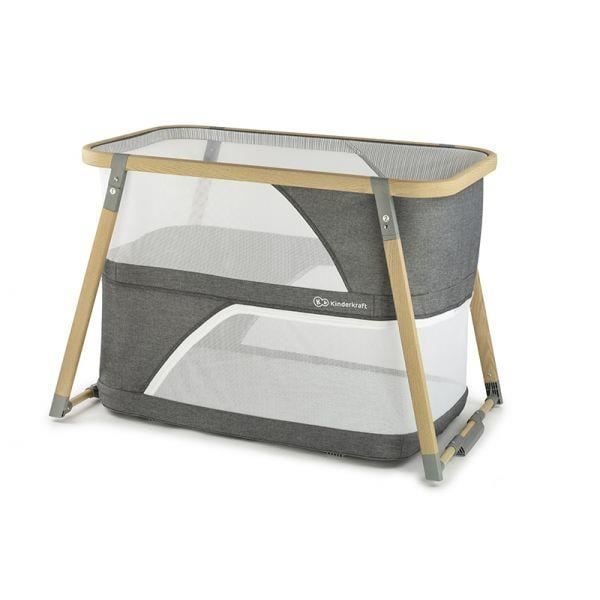 Lit baby 4 i 1 SOFI - KINDERKRAFT - Grå - Aluminium - Justerbar madras - Letvægt grå