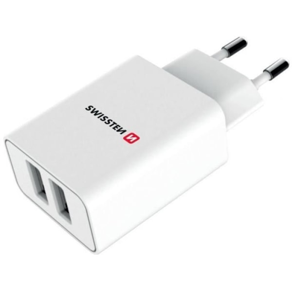 SWISSTEN smart strømforsyning ic 2x usb 2.1a strøm + datakabel - 22055000