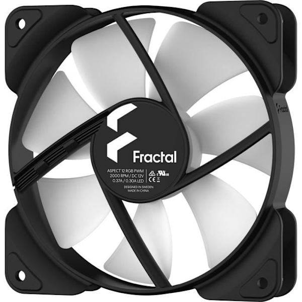 PC-blæser - FRACTAL DESIGN - Aspect 12 RGB PWM sort ramme (FD-F-AS1-1205)