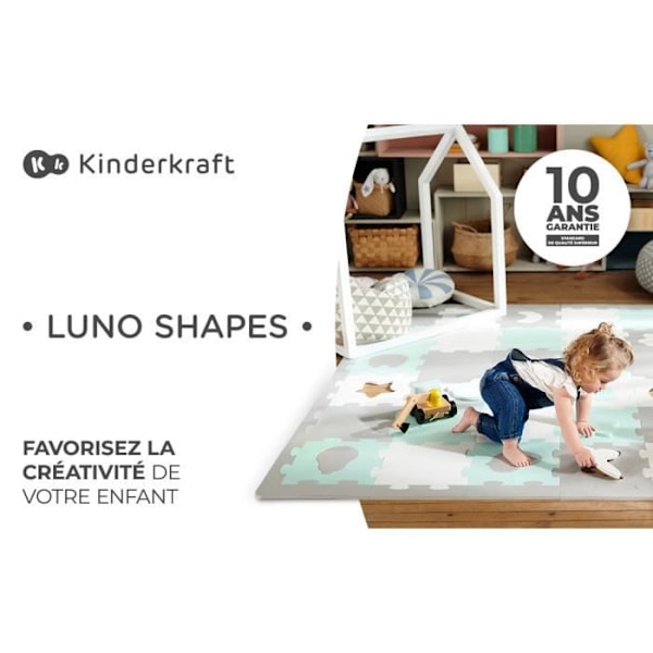 3D-palapeli vaahtomatto LUNO MUODOT - KINDERKRAFT - Keltainen - Sekä pojille että tytöille - 165 x 185 cm Gul