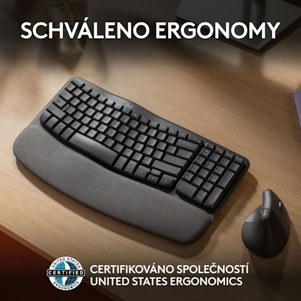 Logitech Wave Keys Langaton Ergonominen Näppäimistö Grafiitti - CZ/SK