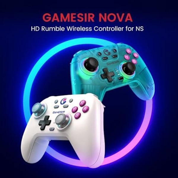 Spilcontroller - GAMESIR - GameSir Nova - Trådløs - LED RGB - Genopladelig 1200mAh GameSir T4 Nova (hvid)