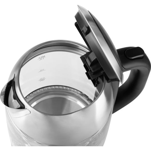 Elkedel - ECG - RK 1781 Glas – 1,7 L – Justerbar temperatur 40–100 °C – Varmholdelse – Hærdet glas & rustfrit stål