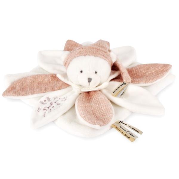 Doudou fladede petaler Bjørn Rosa Lyserød