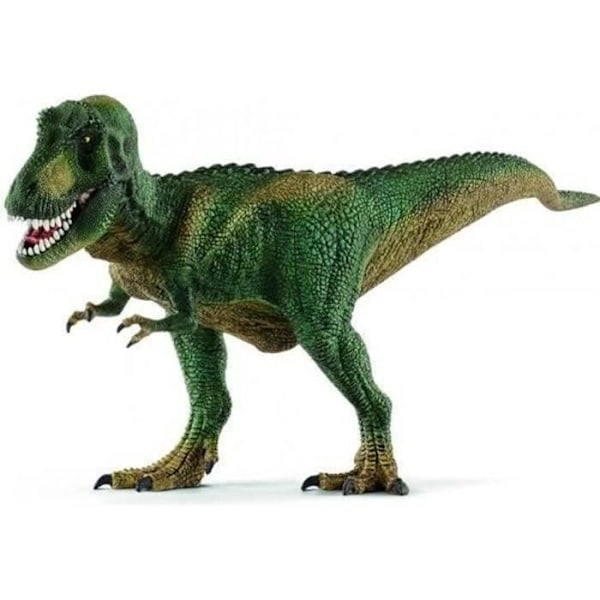 Vihreä Tyrannosaurus Rex -hahmo, realistisilla yksityiskohdilla, 4-vuotiaille ja sitä vanhemmille lapsille, SCHLEICH 14587 Dinosaurs Flerfarvet