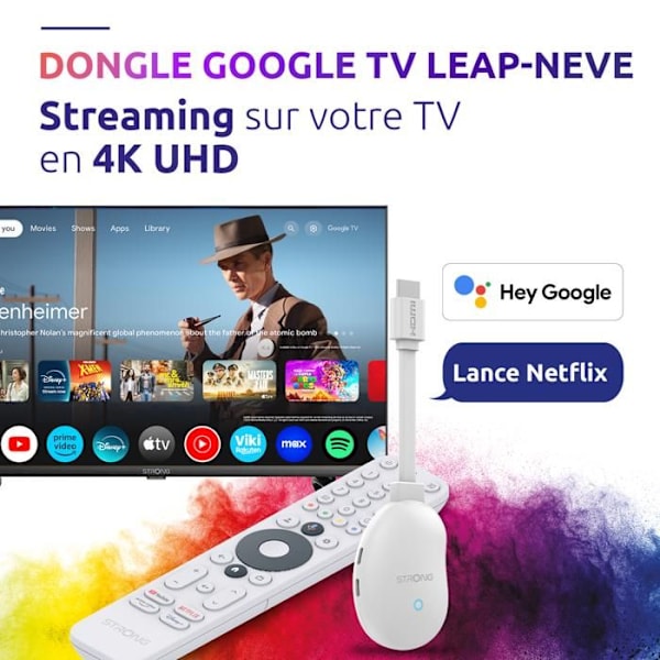 Streamingbox Android TV 4K - STRONG - LEAP-NEVE - Chromecast - Bluetooth - Wi-Fi 6