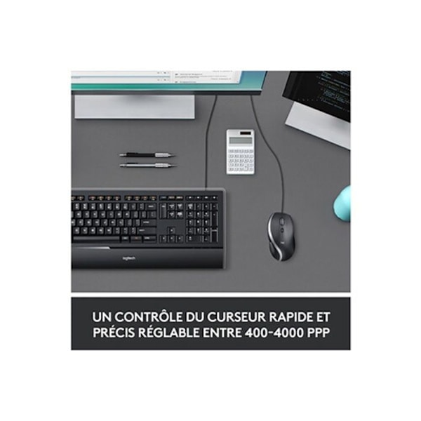 Kabelmus - Logitech - M500s - Ultra-hurtig rulning - 7 tilpasselige knapper - Grå