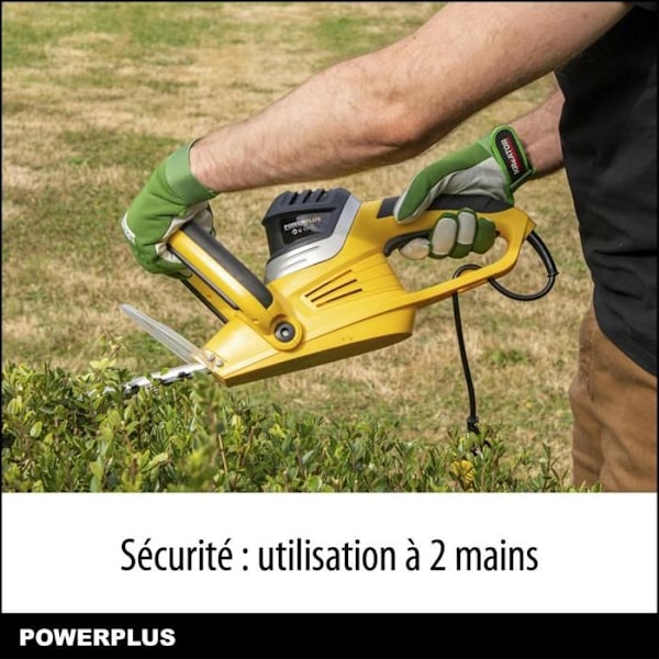 POWERPLUS POWXG2007 Elektrisk hækkeklipper - 525 mm klinge, 550 W, 16 mm afstand Gul