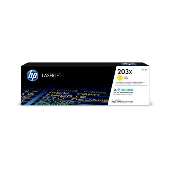 Alkuperäinen HP 203X High Yield LaserJet keltainen väriainekasetti HP Color LaserJet Pro M254/M280/M281