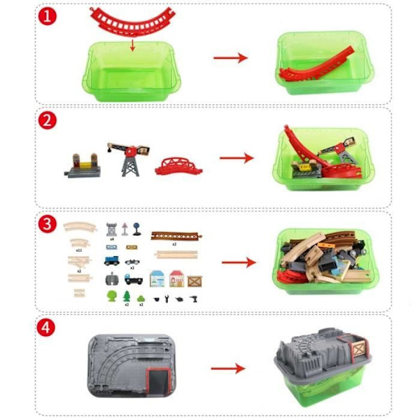 Hape Railway bucket builder togkredsløb og dens opbevaringsboks 3 - 6 år, 6 år og opefter Flerfärgad