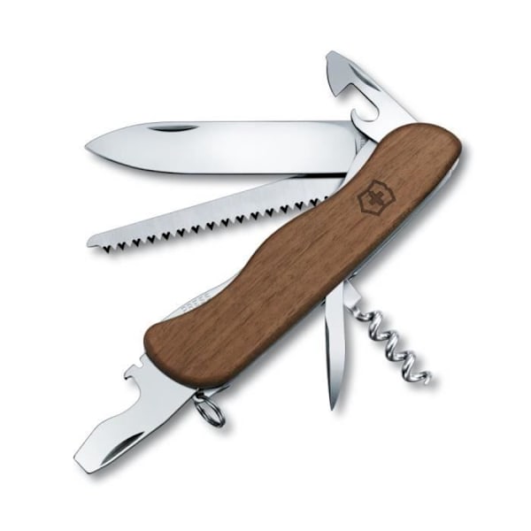 Sveitsin armeijan veitsi - VICTORINOX - Forester Wood - 10 toimintoa - 111 mm - Pähkinäpuu Pähkinäpuuta