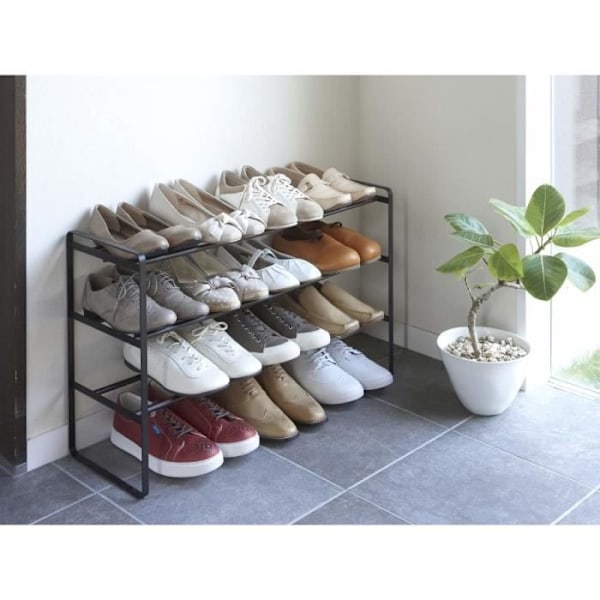 Yamazaki Home 3-lags skostativ Skostativ sort 41,0 til 70,0 x 46,0 x 25,0 cm sort