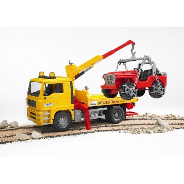 BRUDER - 2750 - Kuorma-autojen hajottaja + portaat ja jeep-asteikko 1/16 - 49,5 cm Flerfarvet