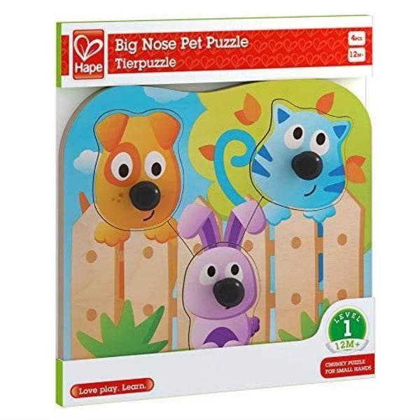 Hape Large Button Puzzle Lemmikit, E1309, Sininen E1309