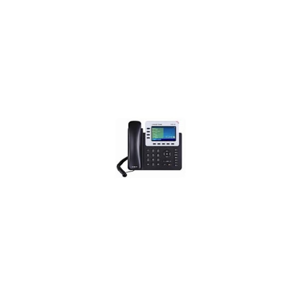 IP-telefon - GRANDSTREAM - 4 SIP-konti - 2 Giga PoE-netværksporte - LCD-skærm - 12 måneders garanti Sort