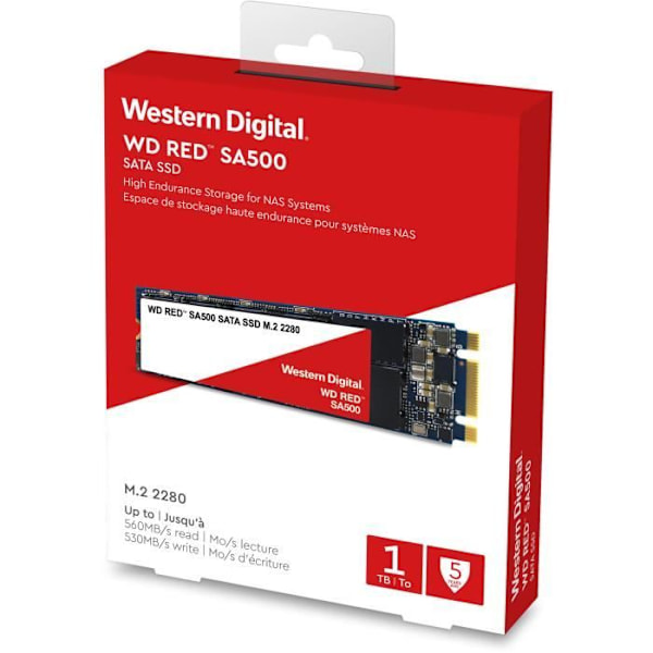 1TB rød SATA M.2 internt solid state-drev - Western Digital