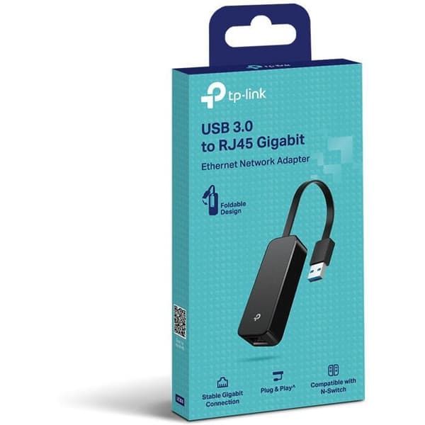 USB till Ethernet-adapter - TP-Link - UE306 - USB 3.0 - Kompatibel med Nintendo Switch - Svart svart