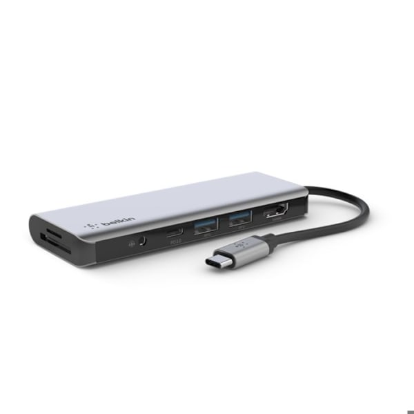 USB-C Hub - Belkin - 7-portars dockningsstation - 100 W strömförsörjning - 4K HDMI - RJ-45