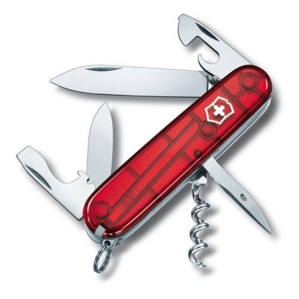 Schweizisk lommekniv - VICTORINOX - Spartansk - Gennemsigtig rød - Rustfrit stål - Multisport genomskinlig röd