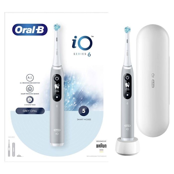 Hammasharja - kielenkaavin Braun iO6 Grey Opal