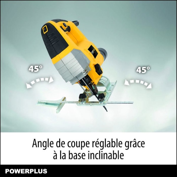 Powerplus 650 W POWX0331 Sähkösirkkeli - Säädettävällä alustalla varustettu johdollinen sirkkeli 3000 min-1 - sisältää 3 lisävarustetta Gul