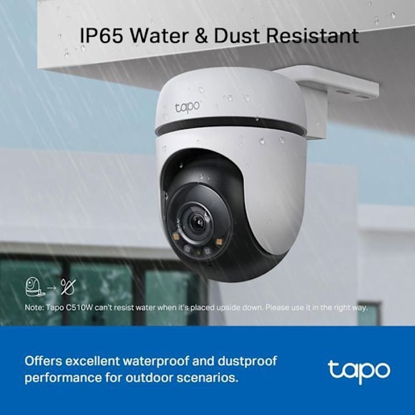 TP-Link Tapo C510W panoramisk/tiltbar utomhus Wi-Fi säkerhetskamera
