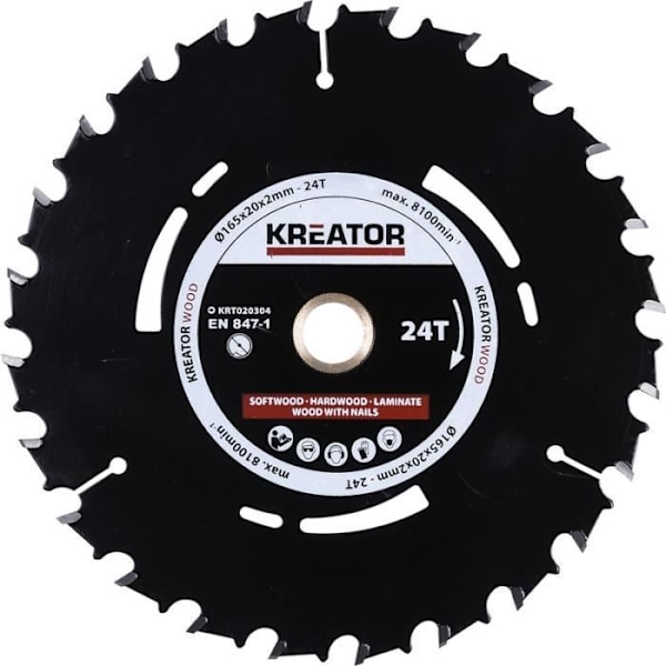 Sahanterä - KREATOR - 165x20mm - 24T - korkealaatuinen