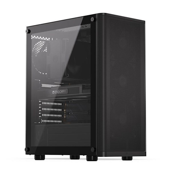 Computertaske - ENDORFY - Ventum 200 Air - Hærdet glas - Støvfiltre - ATX-kompatibilitet Sort