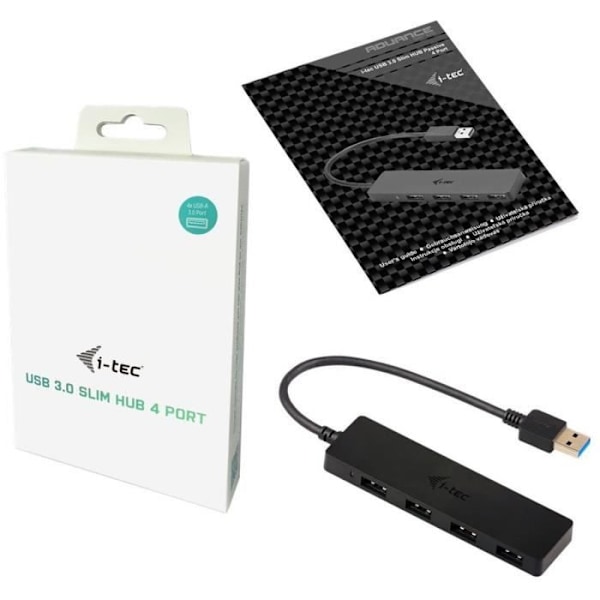 USB-hubi - I-TEC - U3HUB404 - 4x SuperSpeed USB 3.0 - USB 3.0 -syväys - Ylivirtasuojattu