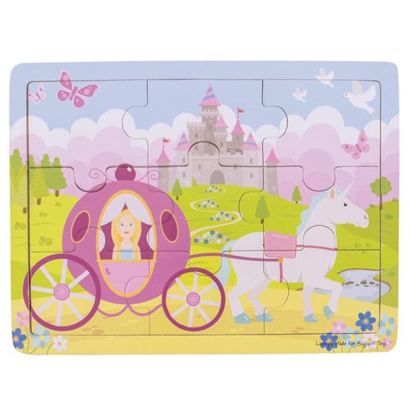 Prinsesser Puslespil - Disney - Med base - Fantasy - Pink - Barn - Mindre end 100 brikker Flerfarvet