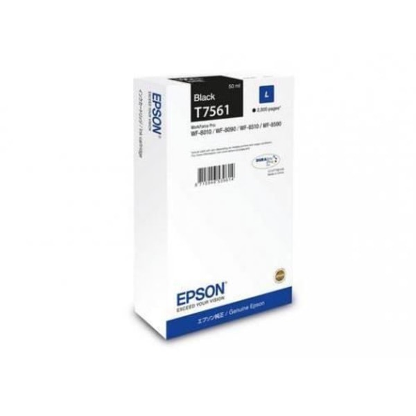 Blækpatron - EPSON - T7561 L - 50ml - Sort - Udbytte 2500 sider
