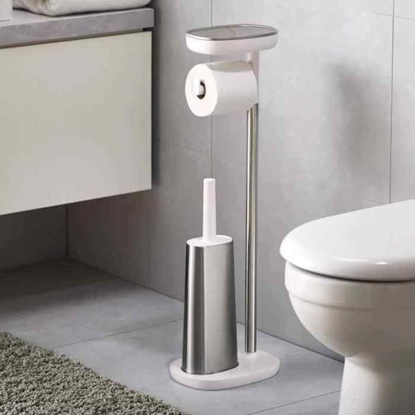 WC-paperiteline - Joseph Joseph - EasyStore Plus - Ruostumaton teräs - Salainen lokero - Valkoinen