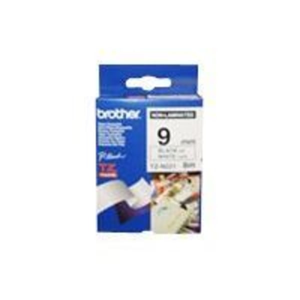 Printerbånd - BROTHER - TZN221 - Sort på hvidt - Rulle 0,9 cm x 8 m - Kompatibel med P-Touch