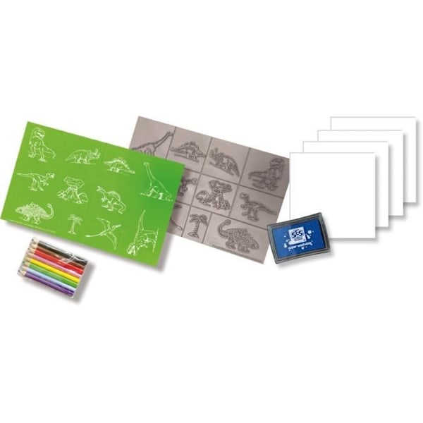 SES CREATIVE Dinosaur Stamp Kit Flerfarvet